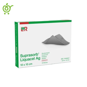 پانسمان ضد میکروبی لیکواسل نقره‌دار تقویت شده با الیاف سلولز لوهمن روشه 10*10 Suprasorb Liquacel Ag Hydroactive fibere (000247)