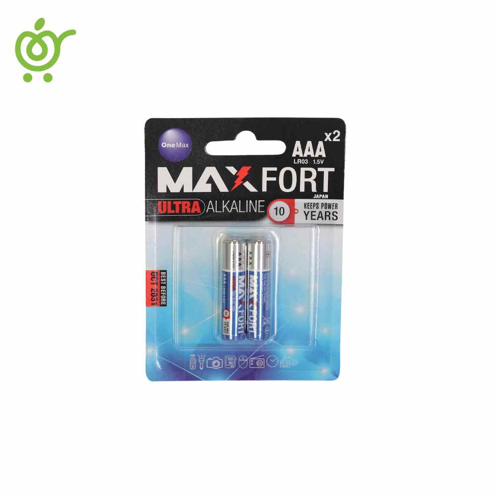باطری نیم قلمی (2 عددی) مکس فورت (MAX FORT) Premium Alkaline AAA