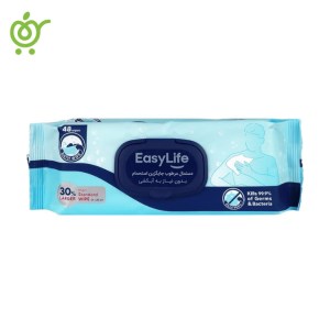 دستمال مرطوب استحمام ایزی لایف Easy life (48 برگ) 20*21 سانتی متر ( بدون نیاز به آبکشی)