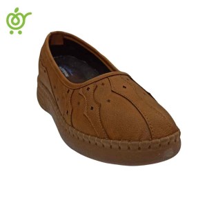 کفش چرم زنانه 544 عسلی سام طب پاینام